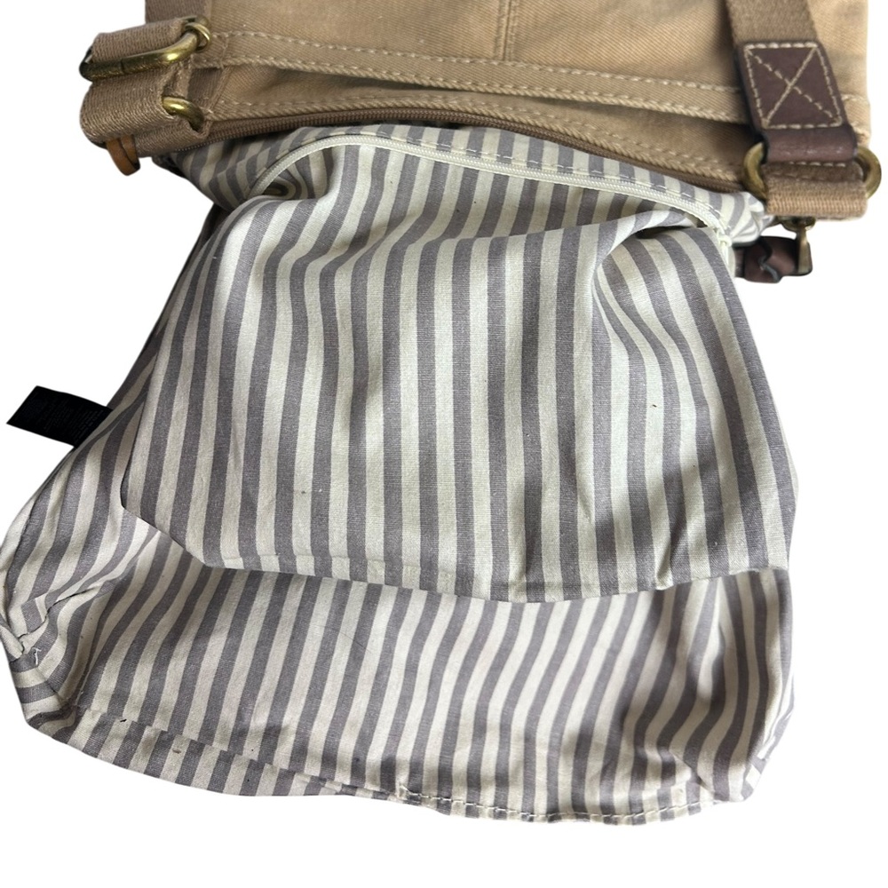 Fossil Maddox Long Live Vintage 1954 Crossbody Bag Purse Two Tone Canvas - Picture 11 of 16